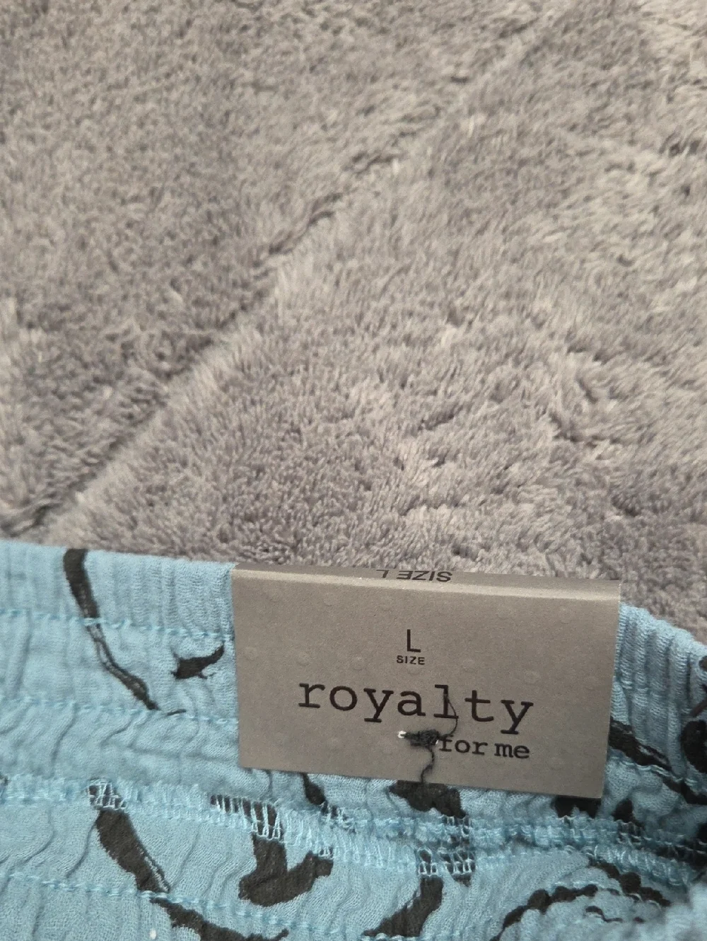 Royalty For Me Teal Blue Floral Split-Hem Wide-Leg 100% Cotton Pants Size Large